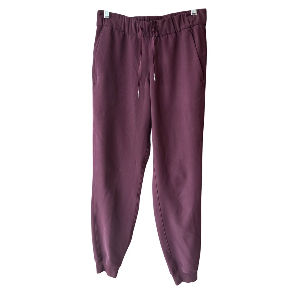 Lululemon Jogger Pants Plum Maroon Drawstring Stretch Athletic Womens 4